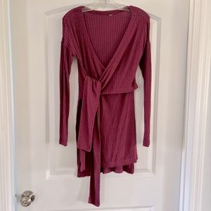 Free People Size Sweet Myrtle Wrap Tunic Top • Burgundy • xs